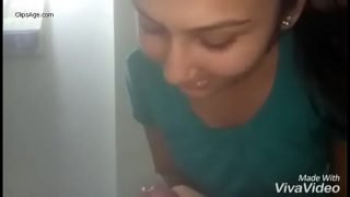 Cute beautiful sexy desi girl holding and sucking cock of her bf