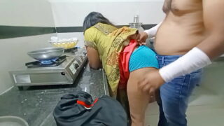 Hot Indian Desi Aunty Fuck Doggystyle Pussy In Kitchen By Nephew Video