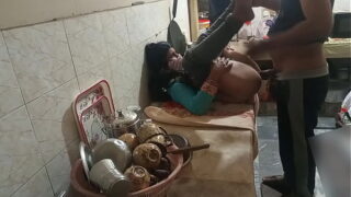 Indian girlfriend anal sex in home kitchen xnxn video Video