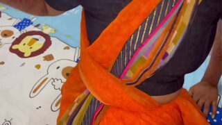 Indian Telugu Wife Standing Style Fucking In Saree With Husband Friend Video