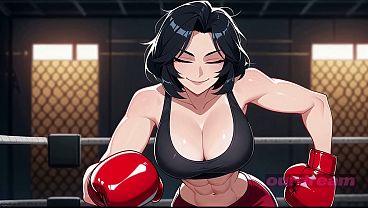 Anime Fighter Babe in Underground Gym Ring Video